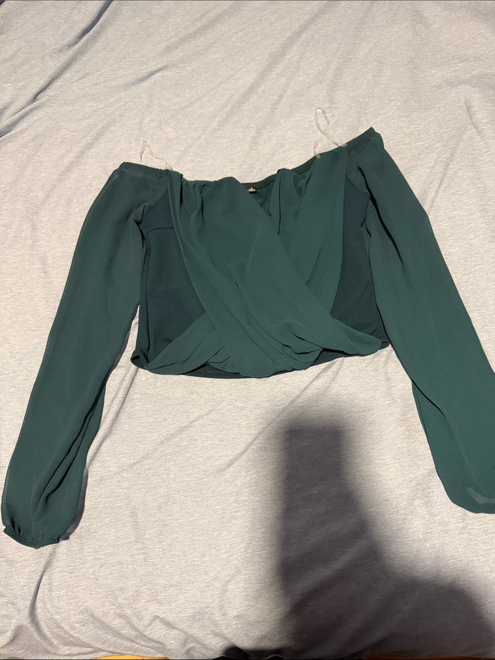 Windsor Forest Green Off-Shoulder Top